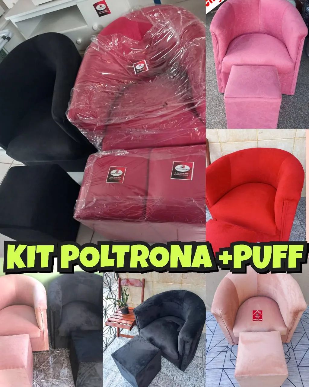 Kit Poltrona Ferradura+Puff