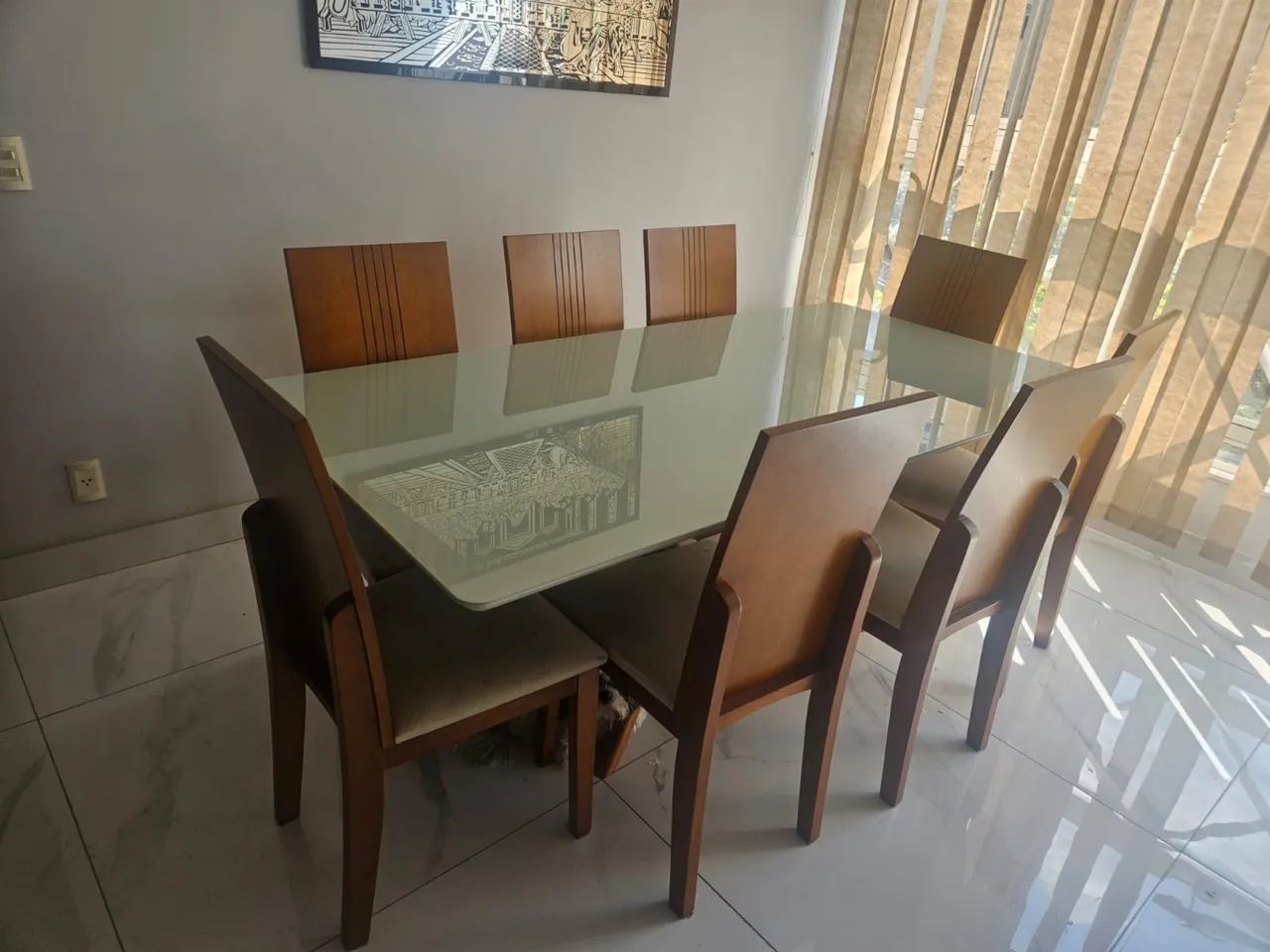 Mesa 2,20m com 8 cadeiras  - Foto 2