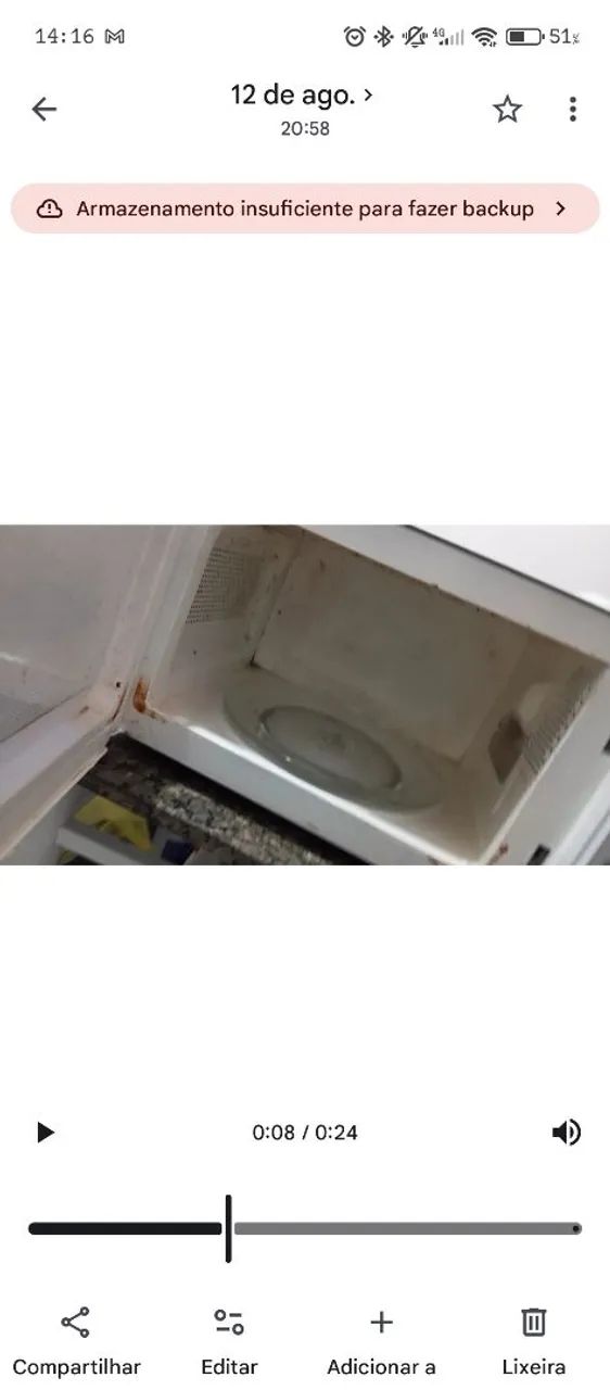 Microondas usado -funciona bem,mas descascou a tinta por dentro - Foto 3