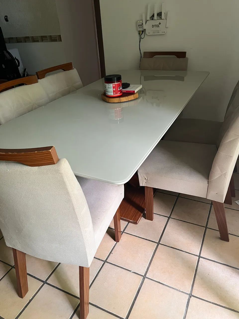 Mesa 6 cadeiras com tampo de vidro  - Foto 3