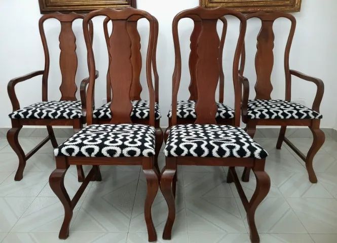 Conjunto de 4 Cadeiras e 2 Poltronas de Mesa De Jantar - Foto 2