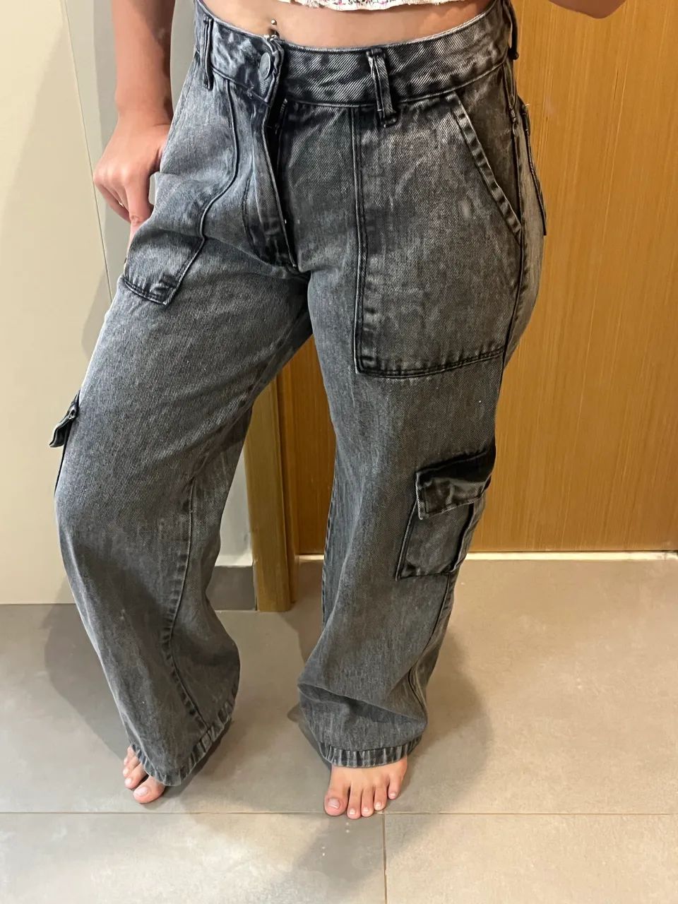 Calça cargo preta 