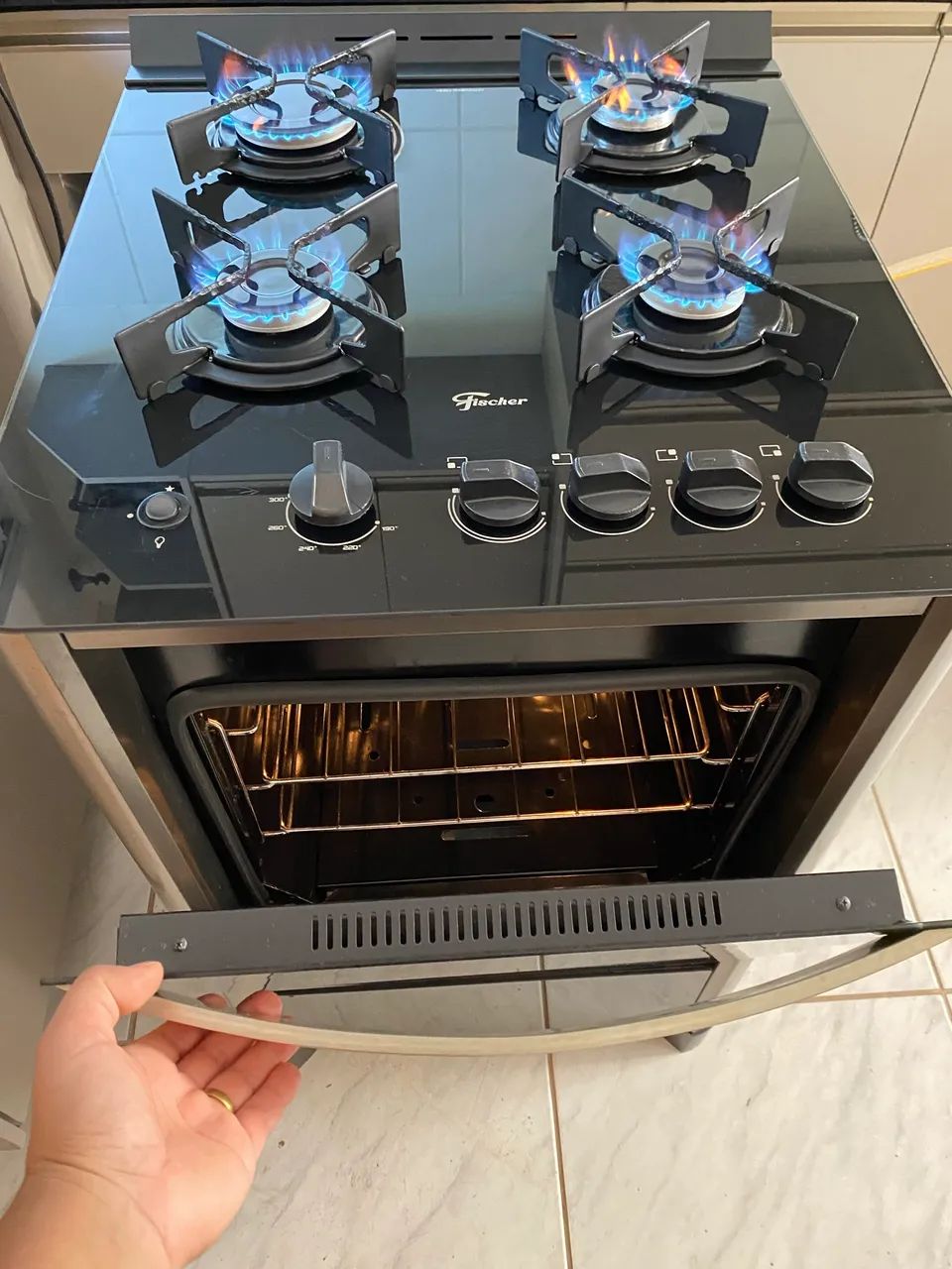 Fogão Mesa Vidro Automático Usado - Entrego ! - Foto 5