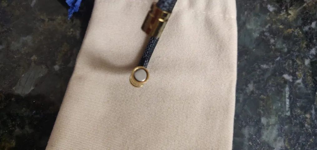 Pulseira em couro LV damier ébene - Foto 3