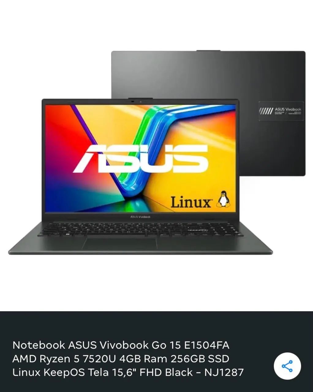 Notebook ASUS Vivobook Go 15