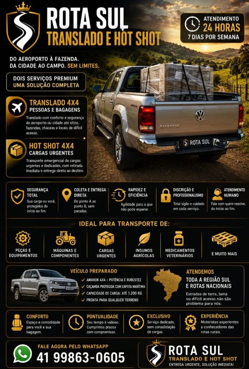 Translado Rural , Viagens e Hot Shot