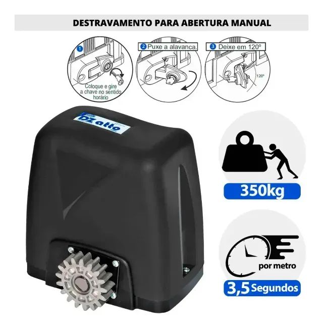 Promocao motor rossi dz atto turbo para portao deslizante kit completo a vista 399,00 - Foto 2