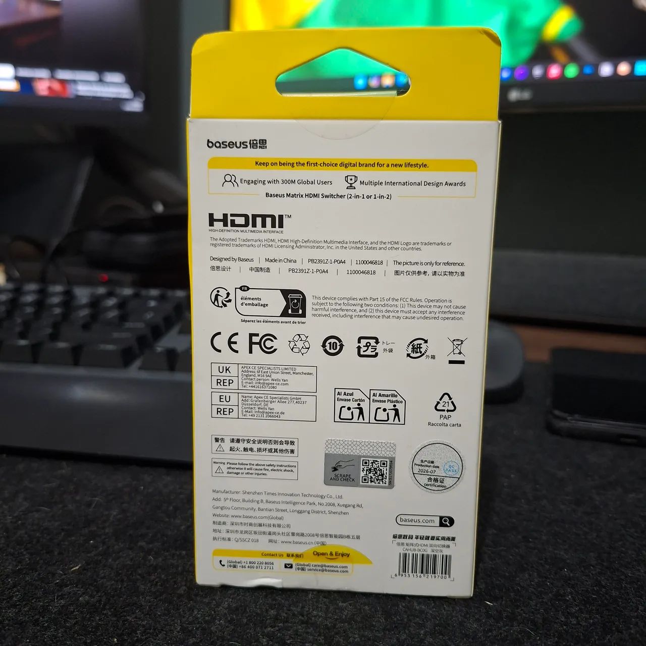 HDMI Switch 4k - Baseus - Foto 2