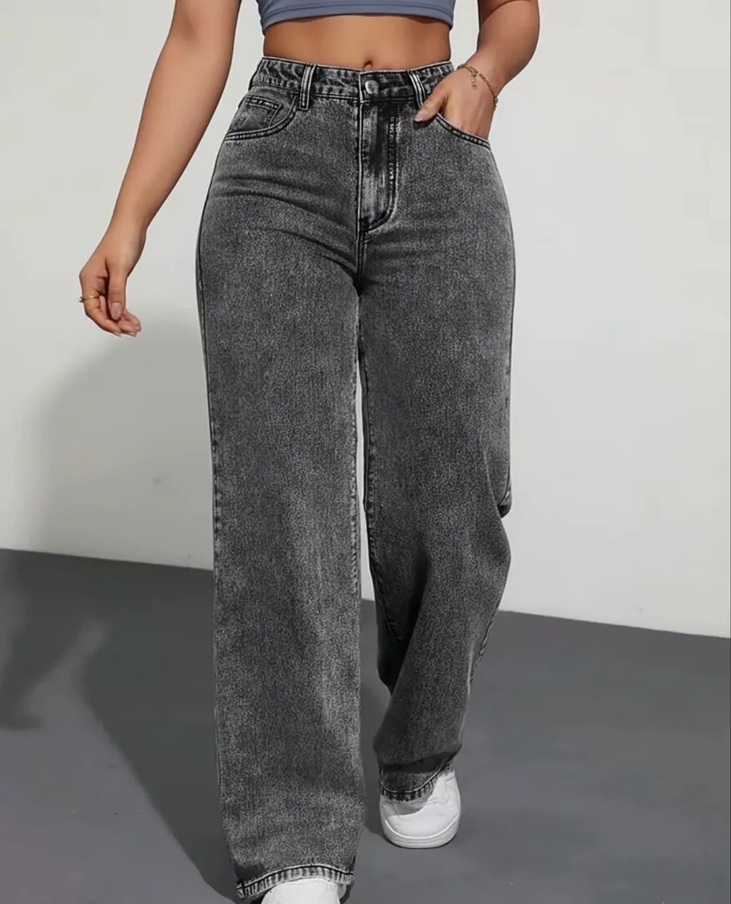 Calça wide leg NOVA marmorizada - Foto 3