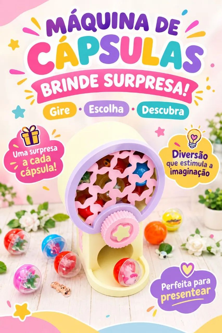 Máquina de mini bolinhas surpresa 