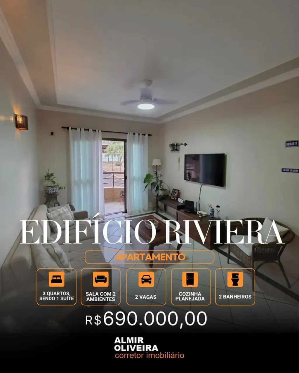 MG - Apartamento Edifício Riviera - Jd. Athenas - 03 Dormitórios (1 suíte máster) - Sertão
