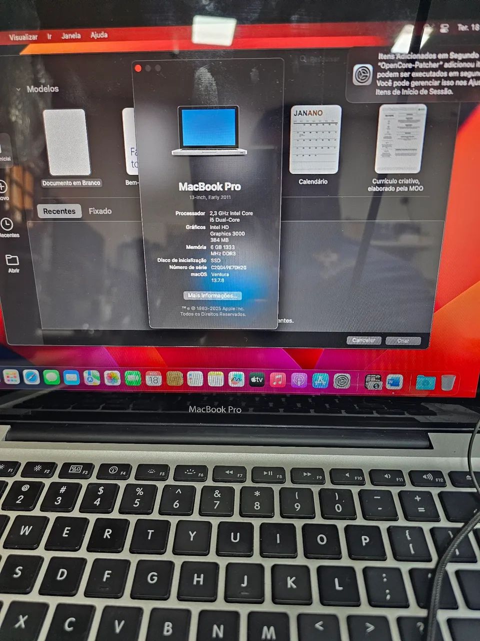 Macbook Pro SSD 480 / 6GB RAM
