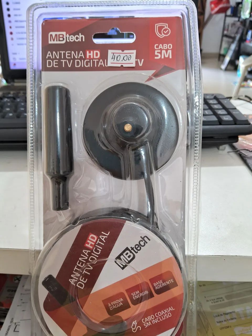 Antena de TV Digital cabo 5 metros MBtech