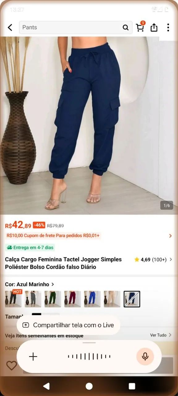 Calça nova.