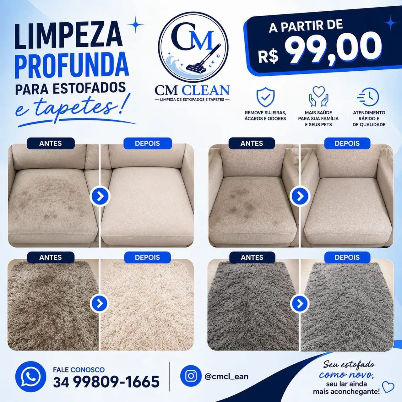 Limpeza a partir de 99,00