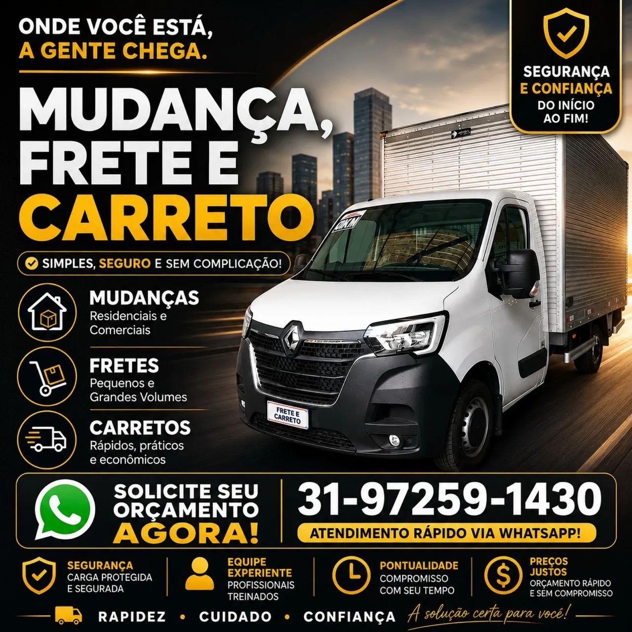  Mudança, Frete e Carreto em BH!