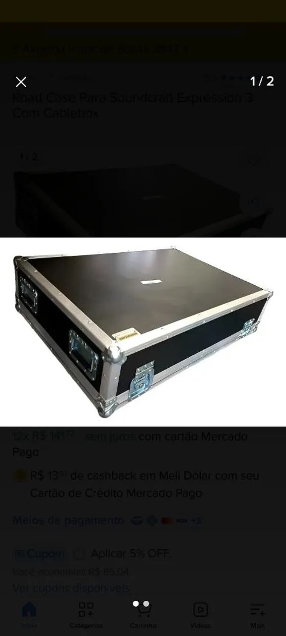 Case para soundcraft expression 3 digital com cablebox 
