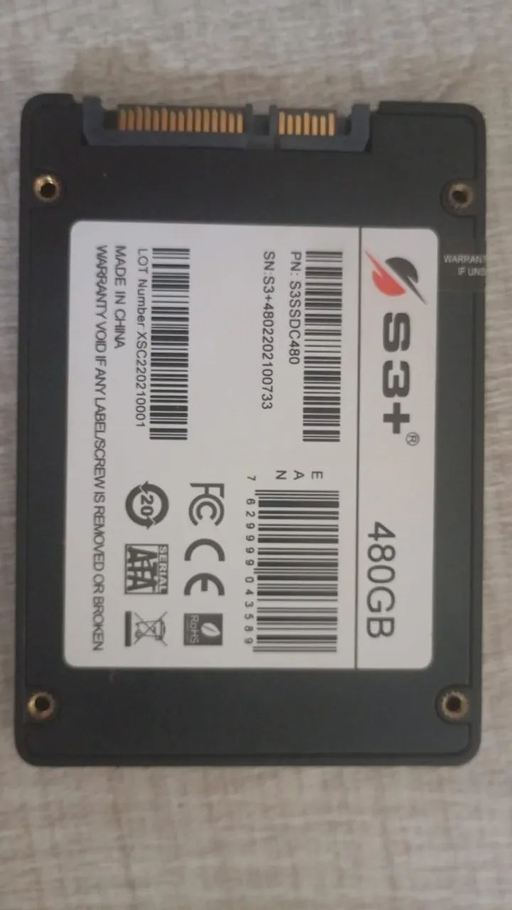 SSD 480gb com a saude perfeita.
