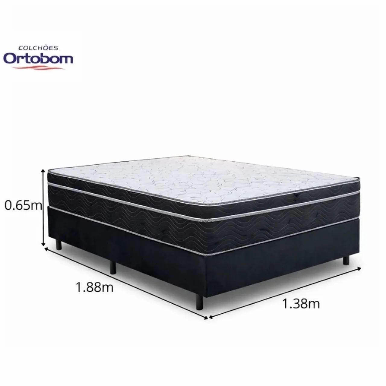 Colchão Casal Ortopédico Ortobom + Base Box Simples rf654 - Foto 2