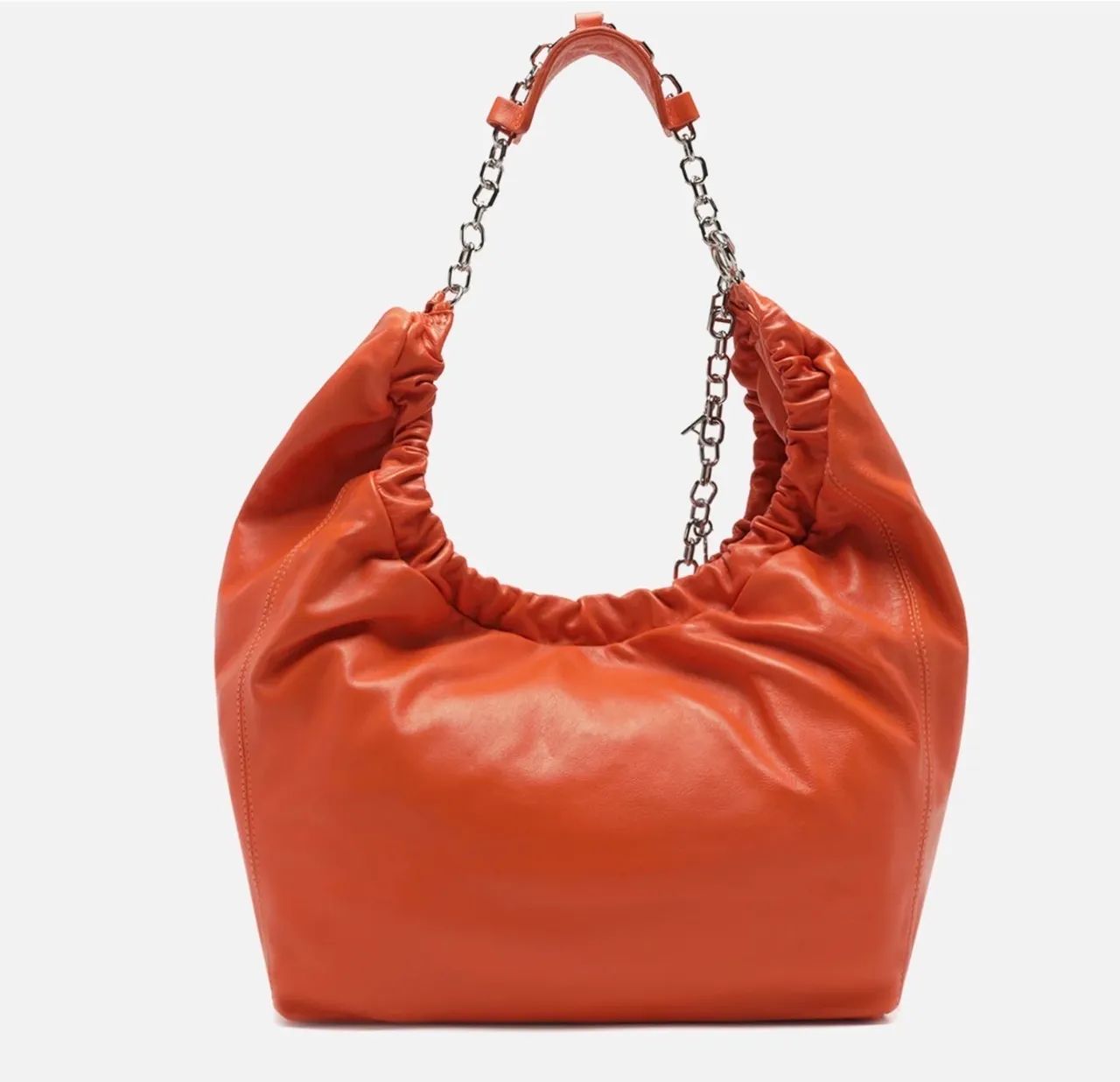 Bolsa Hobo Laranja Couro Olívia Grande - Foto 2