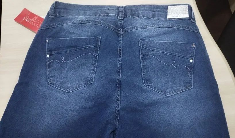Calça Jeans Feminina Plus Size Biotipo Tam. 52 - Foto 4