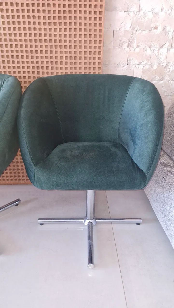 Poltronas Giratórias em tecido aveludado  - Foto 2