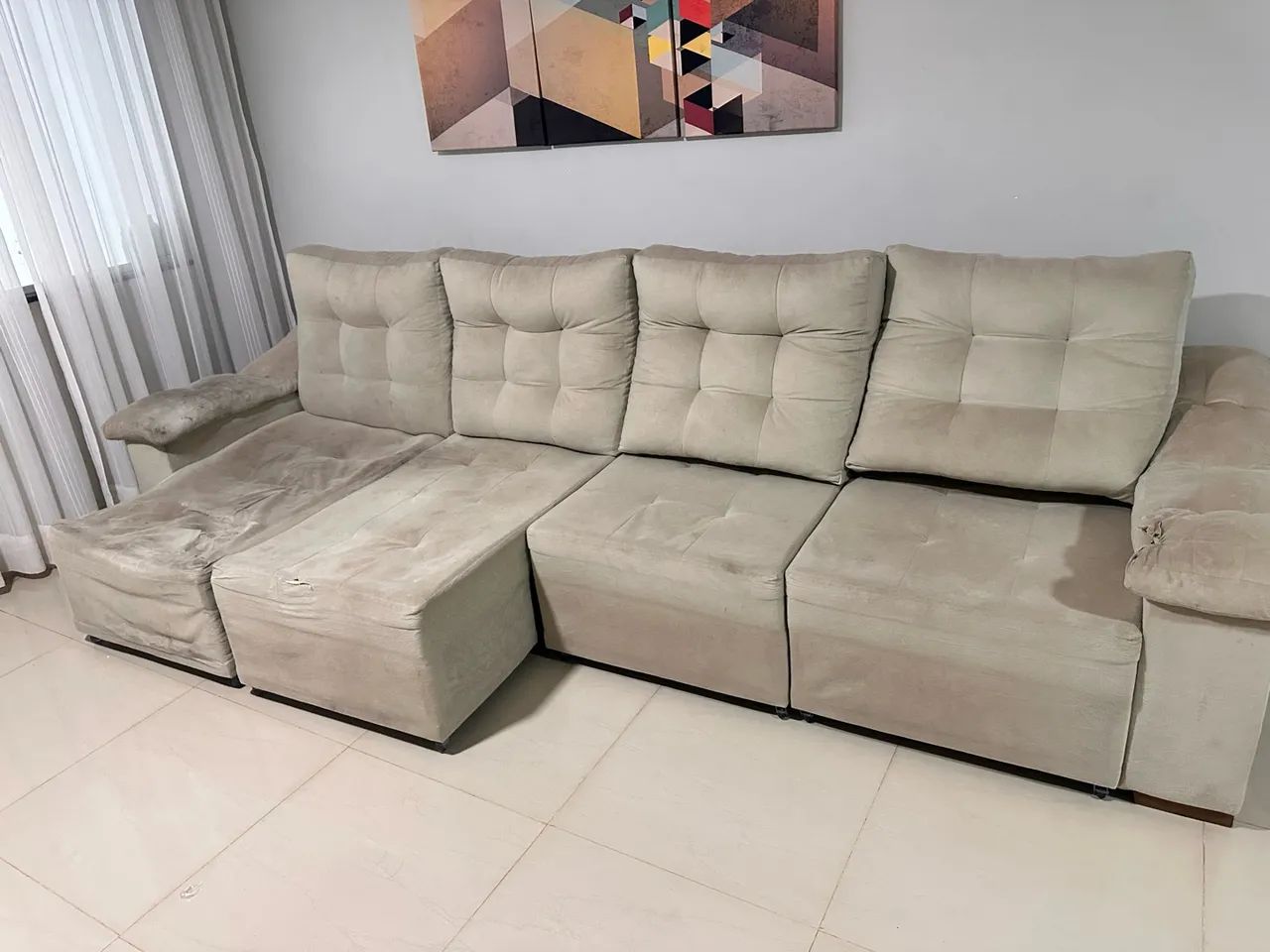 Vende-se sofá usado retrátil e reclinável 3,30 m. - Foto 2