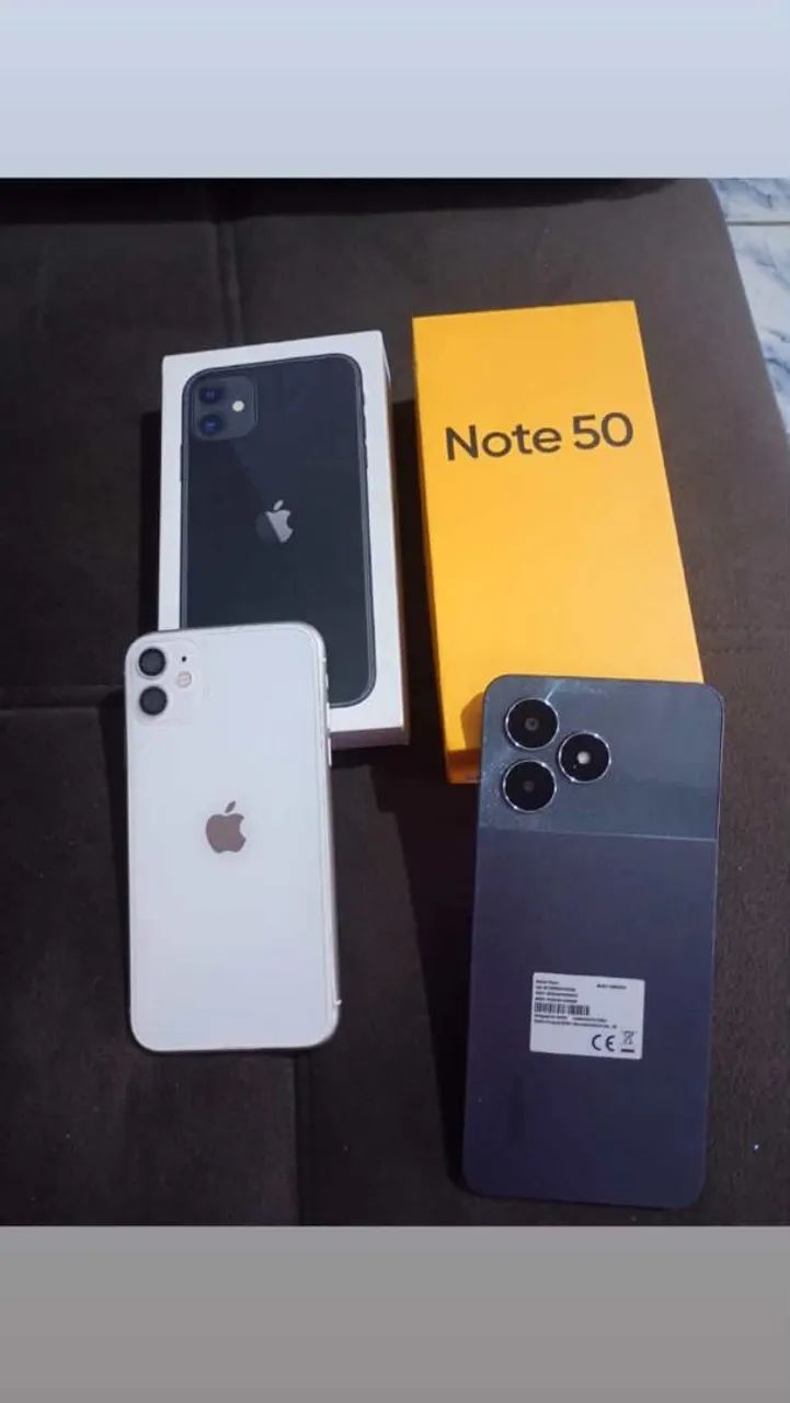 iPhone 11 e xiaomi realme note 50 