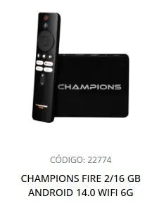 Tv stick Champions fire 2/16GB