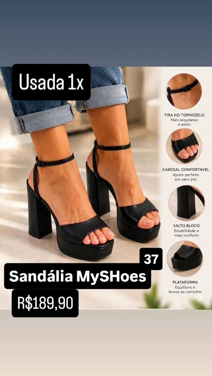 Sandália alta 37 - Foto 3