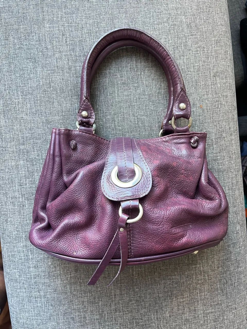 Bolsa couro vintage roxa  - Foto 2