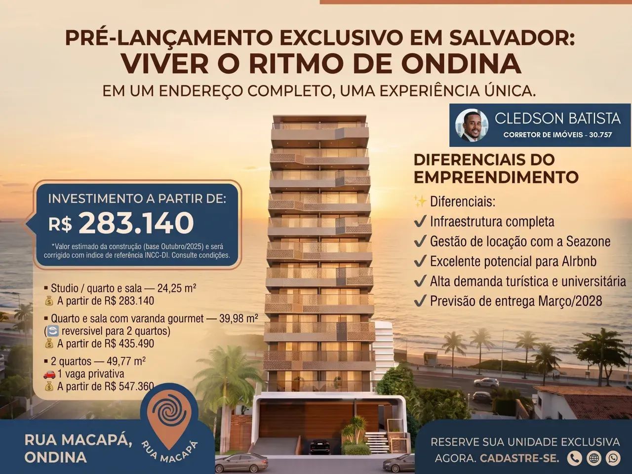 Pré-Lançamento, Quarto E Sala E 2 Quartos, Entre 25 A 49M² Na Ondina E Com Vaga. 1D2RC1S - Foto 4