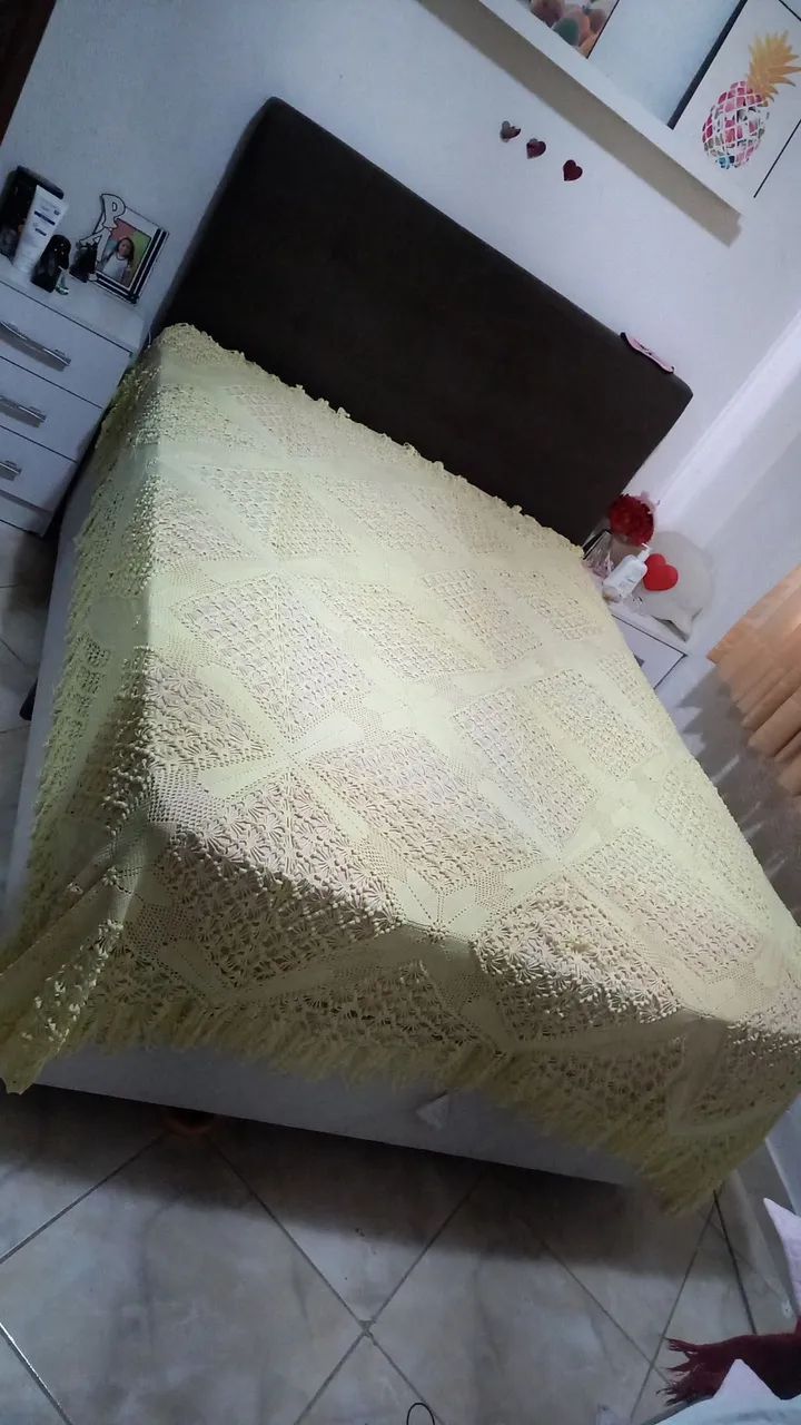 Colcha de crochê 