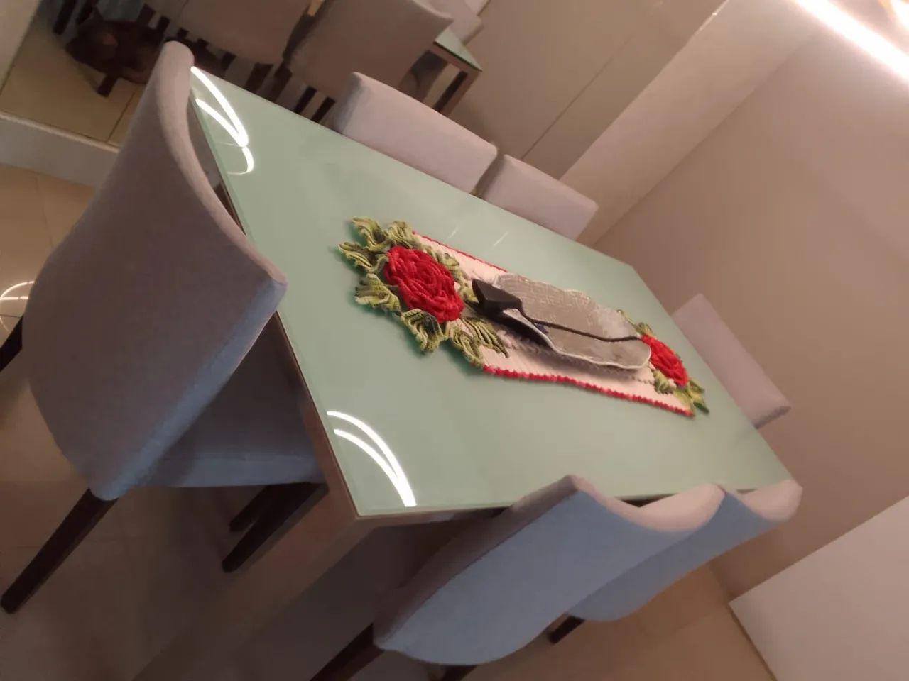 Mesa Jantar Inox com 6 cadeiras.  - Foto 3