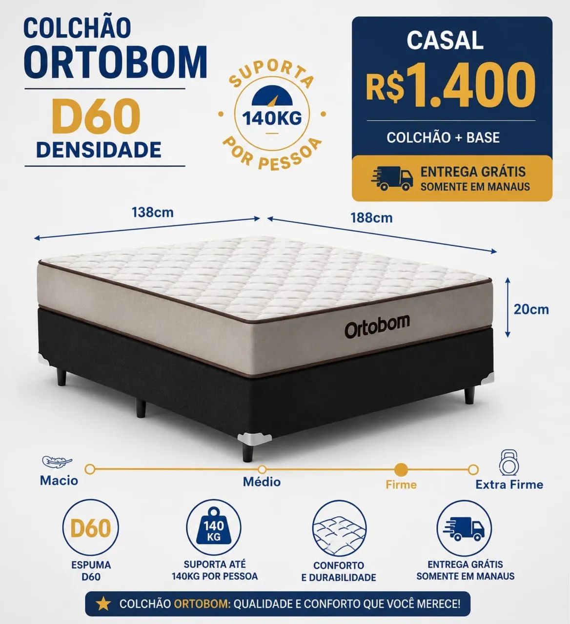 Cama ortobom CAMA+BASE - Foto 2