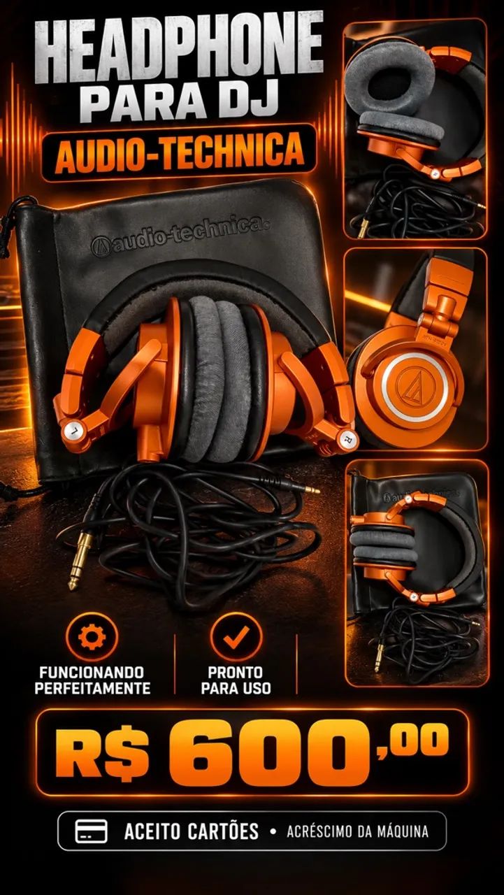 Fone DJ ÁUDIO technica 