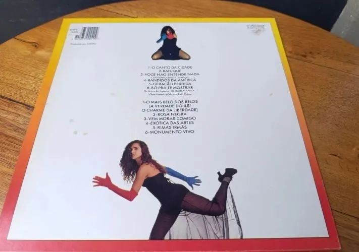Disco de vinil LP Daniela Mercury A Cor da Cidade. Raridade! Com encarte! - Foto 2