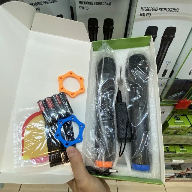 Kit com 2 Microfones Sem Fio Profissional Preto - X-Cell - Foto 5