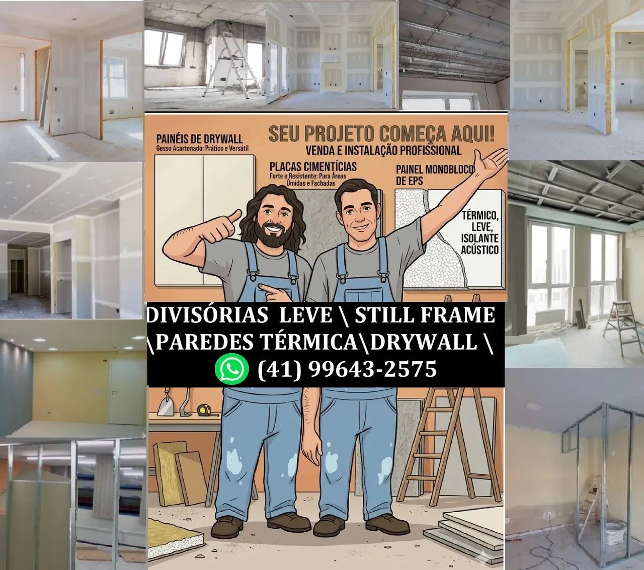 Drywall, Placa cimentícia, BLOCO TERM especiais térmicas com isolamento acústicos! 