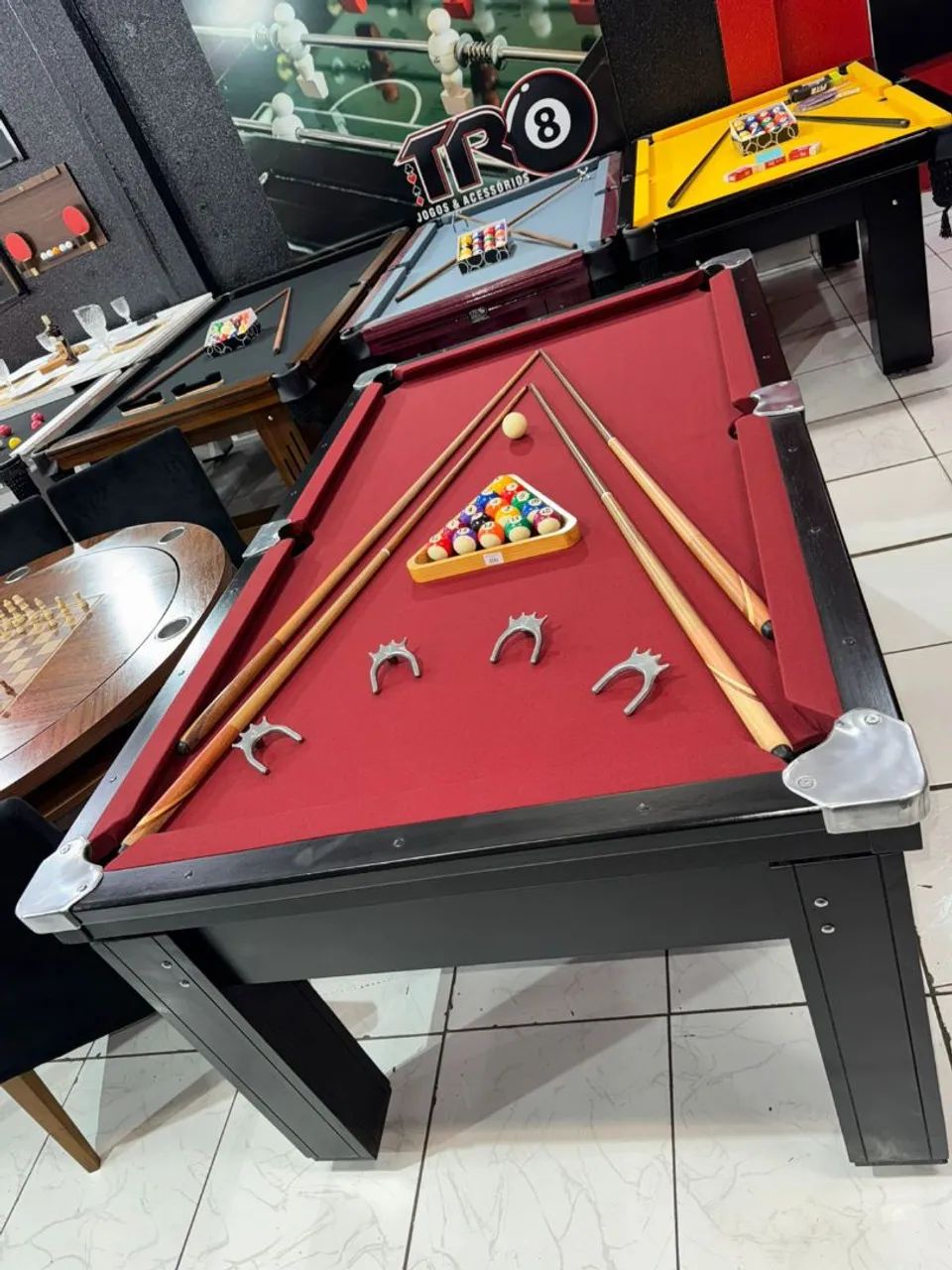 Mesa de Sinuca TR8 Caçapa de Alumínio  - Foto 5