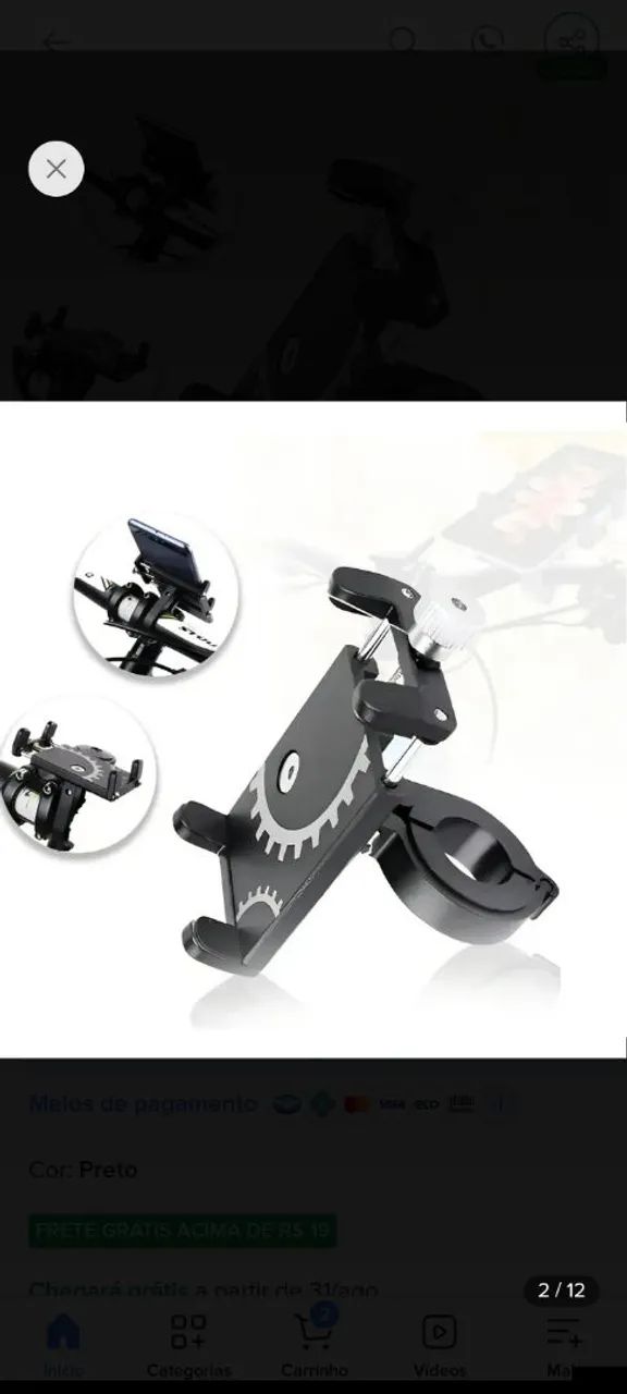 Suporte para celular de bicicleta, carro elétrico e motocicleta