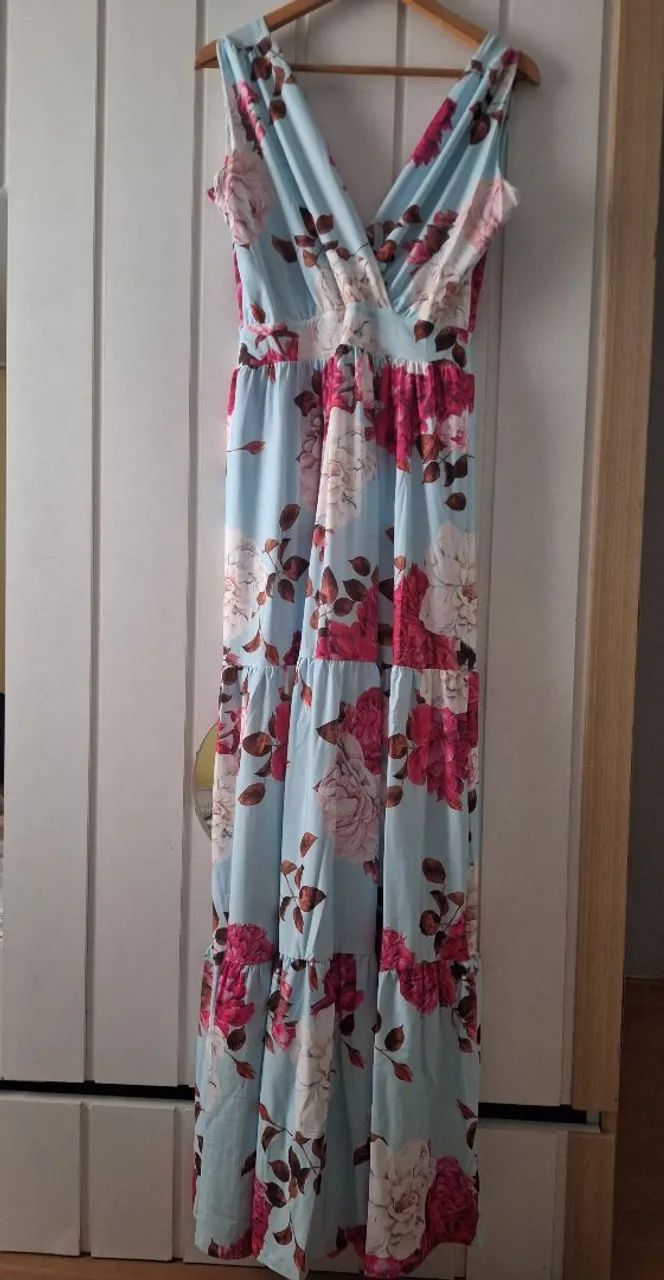 Vestido longo floral azul serenity  - Foto 2