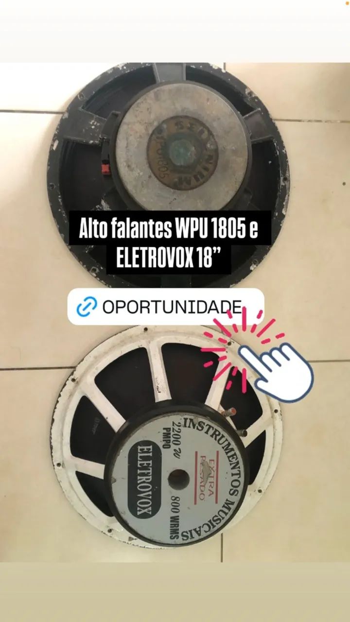 02 Alto-falantes de 18" R$ 300 cada