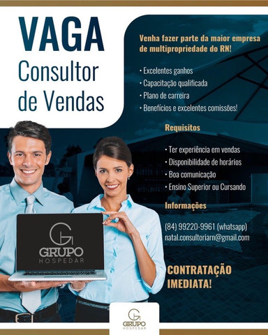 Vaga Consultoria de Vendas