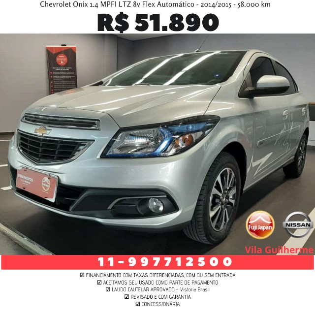 CHEVROLET ONIX 1.4 LTZ 8V FLEX AUTOMÁTICO 2014/2015 58.000 KM