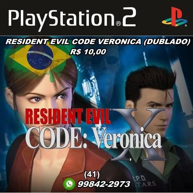 Resident Evil Code Veronica Dublado - Playstation 2