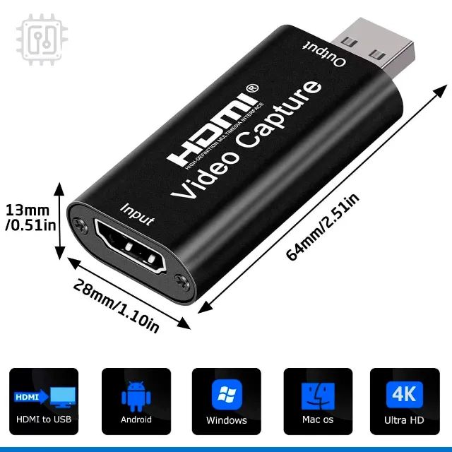 Placa de Captura de Vídeo 4k Hdmi Usb 2.0 Live Streaming Transmissão Ps4 Ps5 Xbox - Foto 5