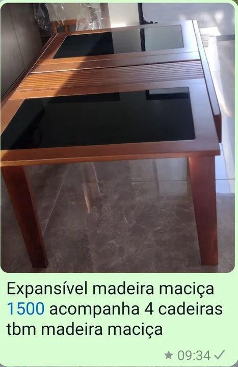 Mesa de Jantar em Madeira Maciça - 1.000 reais - Foto 3