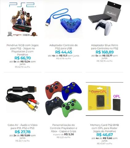 Acessórios para PS2 - Controle, Memory Card, Cabo, Fonte e Muito Mais - Foto 2