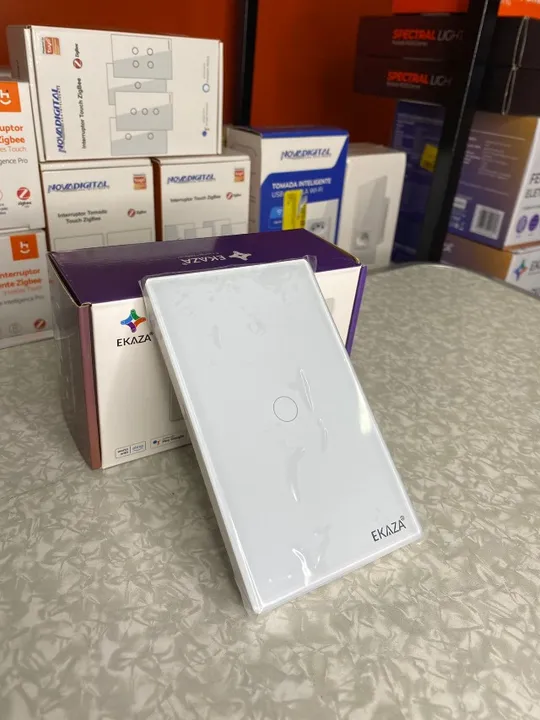 Interruptor Branco Wi-Fi 1 Botão 4x2 Programável, Controle pelo App, Pronta Entrega